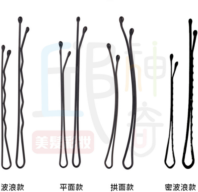 黑色髮夾 一字夾 小黑夾, 1個, 黑色, 密波浪小
