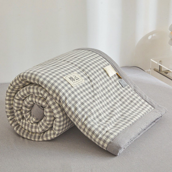 Pogeuni 워싱 면 사계절 차렵이불 부드러운 솜 먼지 안 나는 충전물 양겹 이불