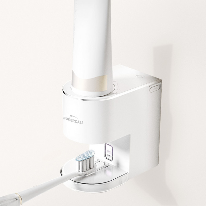 슈퍼캘리 자동 치약 디스펜서, 화이트, 1개