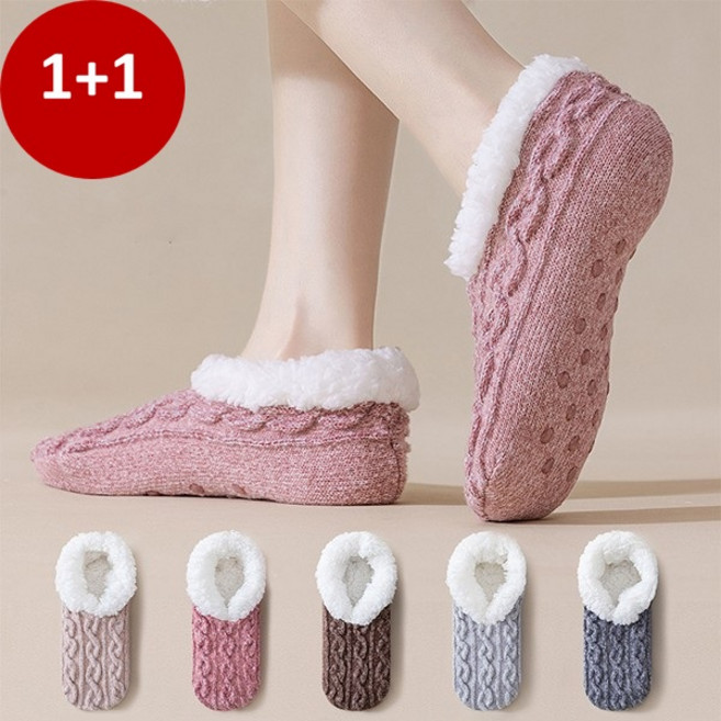 1+1 (5color) 소프트 허그 니트 털 덧신 수면 슬리퍼 실내화 방한덧신 양말 미끄럼방지