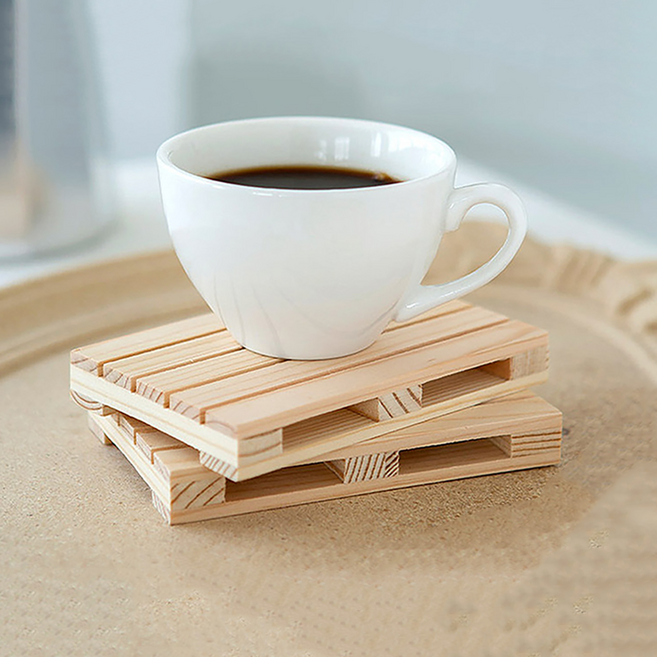 패밀리트리 우드 미니팔레트 받침대 2P세트, 1세트, 원목