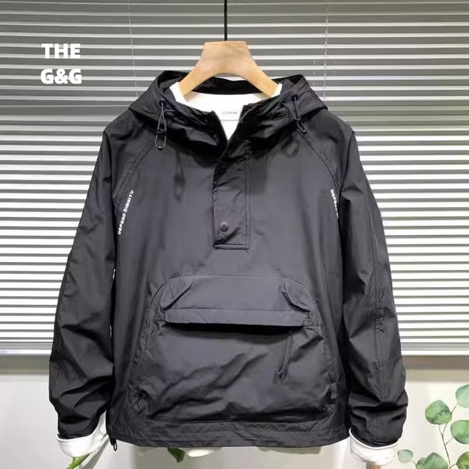 THE G&G남녀공용 봄.가을용 후드 반집업 트레이닝 운동복 바람막이