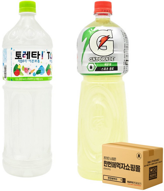 [한번에먹자] 1.5L 이온음료 혼합세트 / 게토레이 + 토레타 / 각1개씩 총2페트