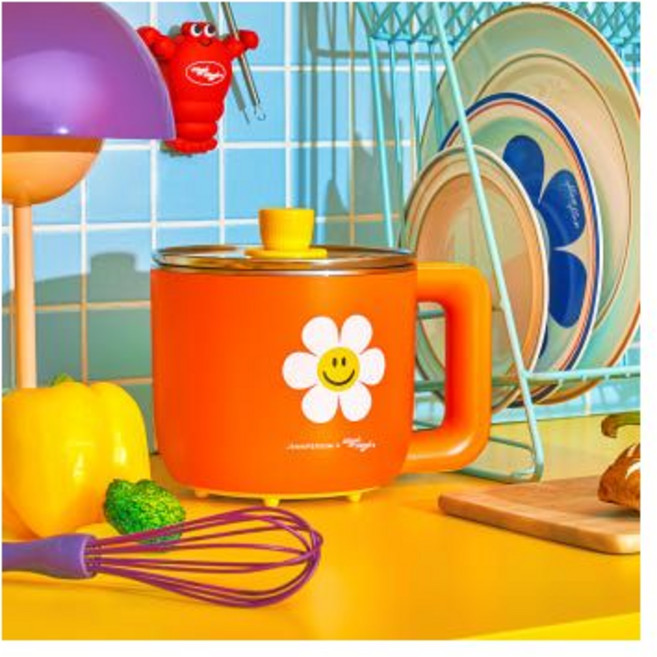 [위글위글X제니퍼룸] 멀티쿠커 전기냄비 전골냄비 미니 1인용 라면포트 358540