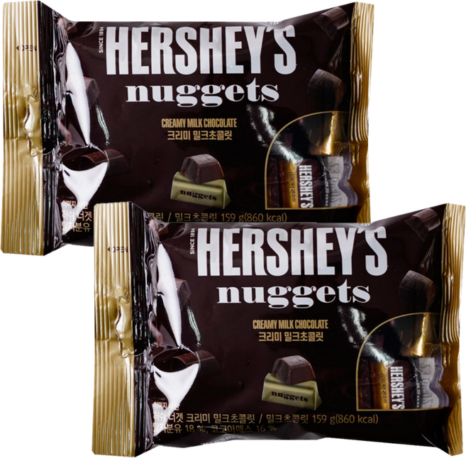 허쉬 너겟 크리미 밀크초콜릿, 159g, 2개