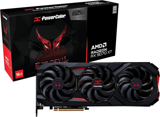 파워컬러 레드 데빌 라데온 Rx 9070 XT 백플레이트 스페셜 에디션 AMD W129162899 16Gb Gddr6