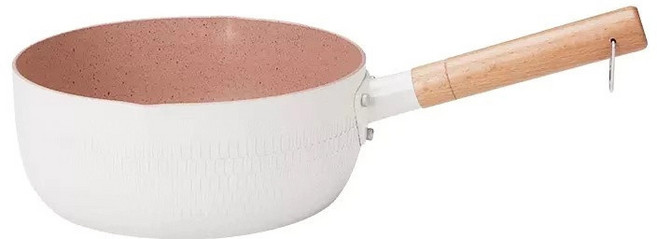 HYLSS 麥飯石 不粘鍋 廚房 炒菜, 1個, 白色無蓋18cm1cm:如圖