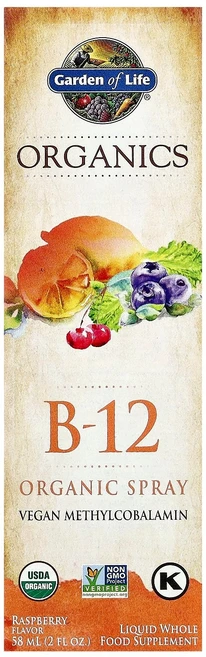 Garden of Life MyKind Organics B-12 유기농 스프레이 라즈베리 58ml(2fl oz) Life (가든 오브 라이프), Garden of Life, MyKind Organic, 1개, 58ml - 쿠팡