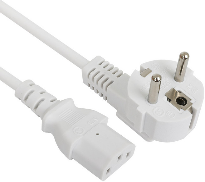 넥시 컴퓨터 모니터 프린터 3구 전원 코드 선 AC 220V 파워 케이블 화이트, 1.5m, 1개