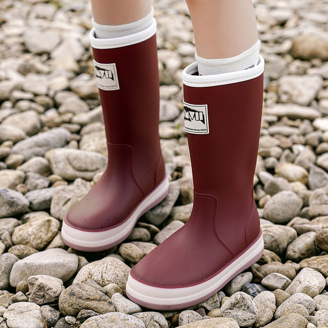 TIMEPURE 커플용 중통 두꺼운 밑창 레인부츠 아웃도어 캠핑 낚시 완벽 대응 방수 미끄럼방지 작업용 고무신 내구성 신제품