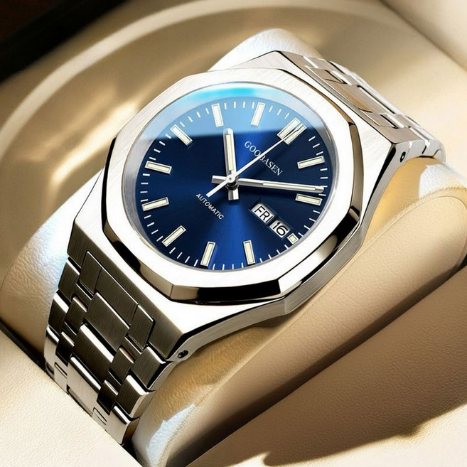 남성용 메탈 손목시계 플랫 메탈 A90