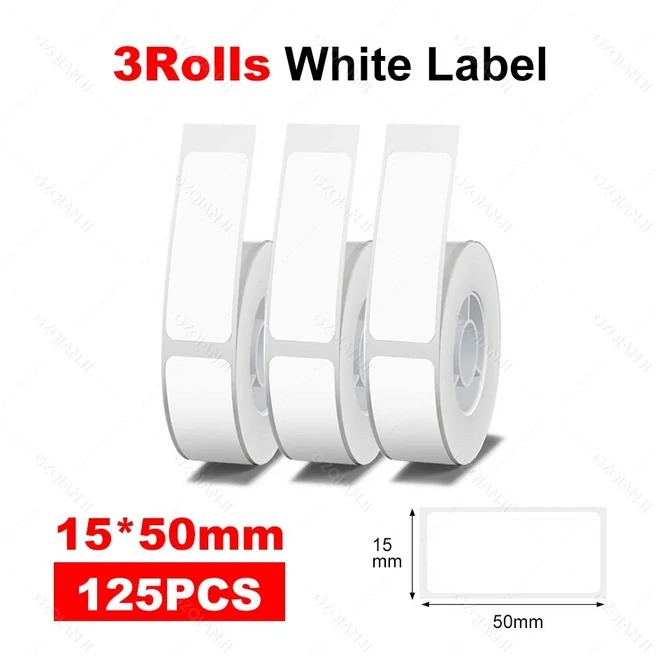 티에이치 한국 Niimbot D11 D110 D101 라벨 용지 흰색 스티커 공식 라벨용 열 방수 인쇄 12*22mm 15*30mm 1, 05 3Rolls WH15-50mm