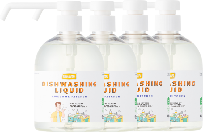 어반파파 어썸키친 주방세제 EWG그린등급 4통, 500ml, 4개