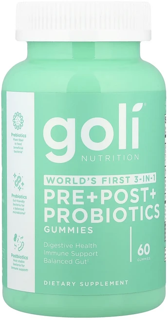건강챙기세요 Goli Nutrition 프리바이오틱+프로바이오틱 구미젤리 구미젤리 60개 백살까지오래오래, GoliNutrition프리바이오틱프로바이오틱구미젤리구, 1개, 60정 - 쿠팡