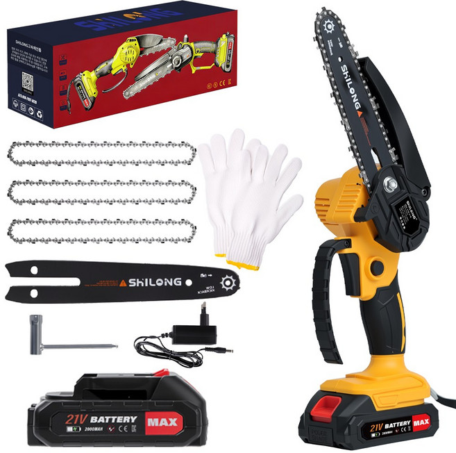 SHILONG 무선 리튬 전기톱 작은 체격 고출력, 세트1, 1개