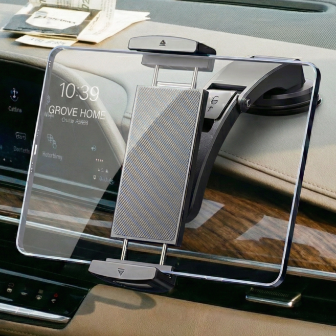 그로브홈 강력고정 차량용 대시보드 태블릿 거치대, 카본 블랙, 1개