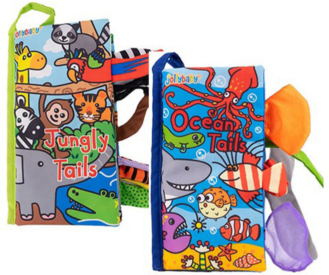 Jollybaby 헝겊책 꼬리책, 정글 + 오션, 1개