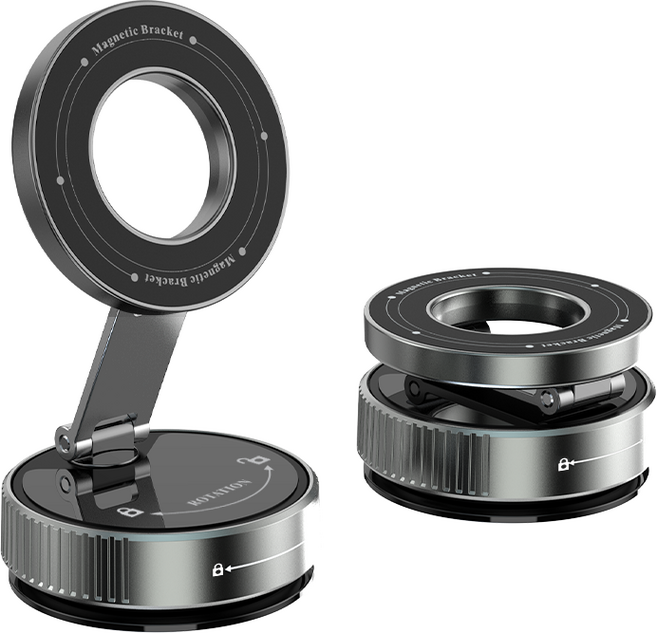 Belia 실리콘 흡착식 맥세이프 핸드폰 거치대 차량용 360도회전 접이식, 블랙, 1개