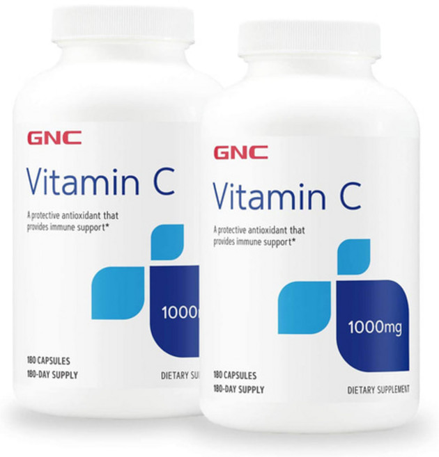 GNC 비타민 C 1000mg 180캡슐 x 2팩 Vitamin, 2개, 180정