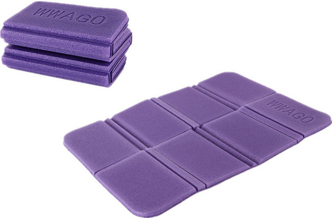 와고 1인용 돗자리 휴대용 초경량 접이식 피크닉 포켓 매트, 퍼플