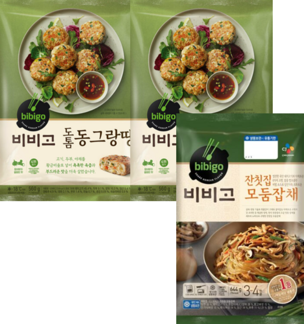 비비고 도톰동그랑땡 560g x2+잔칫집 모둠잡채 644g