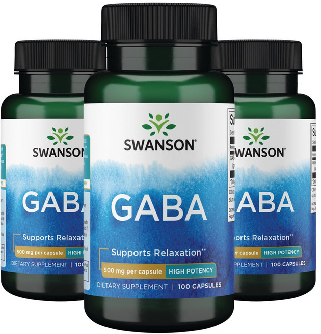 스완슨 가바 500mg 캡슐, 100정, 3개