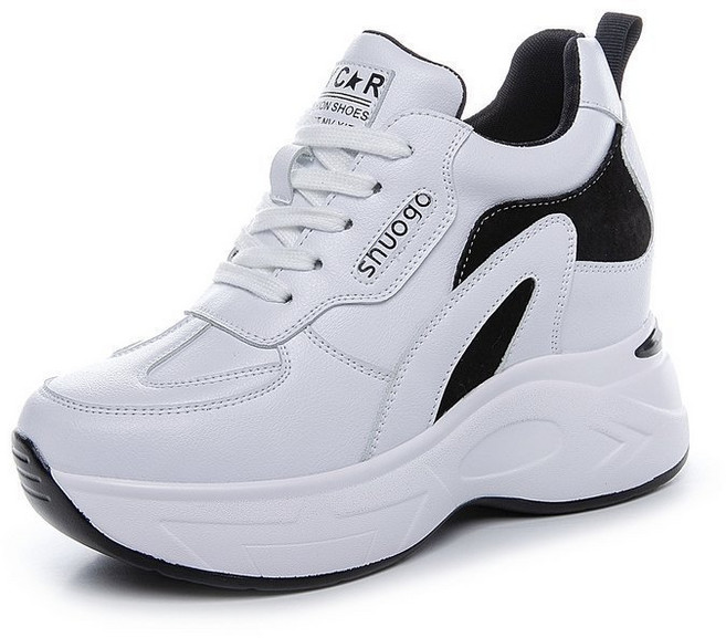 SHENGHUI여자 여름과 가을 스포츠 신발 새로운 올매치 두꺼운 단일 높이 증가 메쉬 스포츠 10CM 높이 캐주얼 신발23N9*15LW