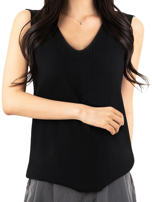 핑크로메 여성 민소매 브이넥 아이스 쿨 니트 나시