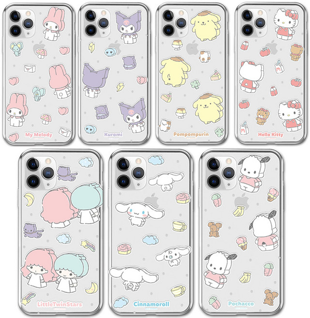 (액정필름 사은품) 헬로키티 블럭 젤리 케이스 갤럭시퀀텀2 A퀀텀 M12 점프 버디 정품 우체국 마이멜로디 쿠로미