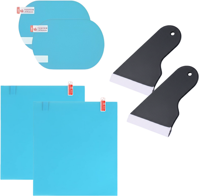 리비닉 사이드미러 방수필름 김서림 세트, 1개, 타원형 4P