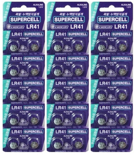 슈퍼셀 LR41 코인건전지, 10개입, 3개