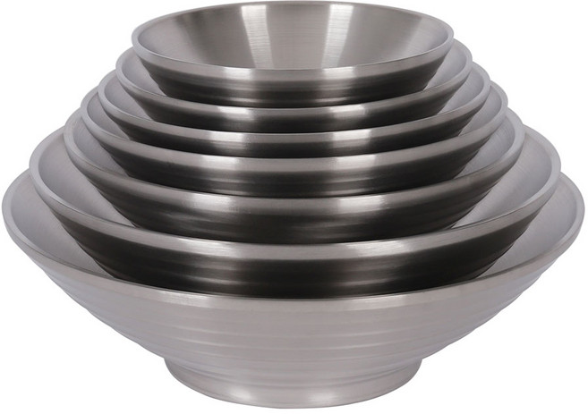 스텐 이중그릇 탕면기 빙수 물회그릇 국수 파도볼, 24cm, 1개