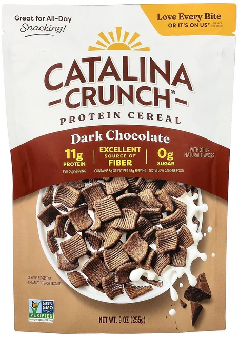 Catalina Crunch (카탈리나 크런치) Crunch 프로틴 시리얼 다크 초콜릿 255g(9oz) 141698, 255 g, 1, 255g - 쿠팡