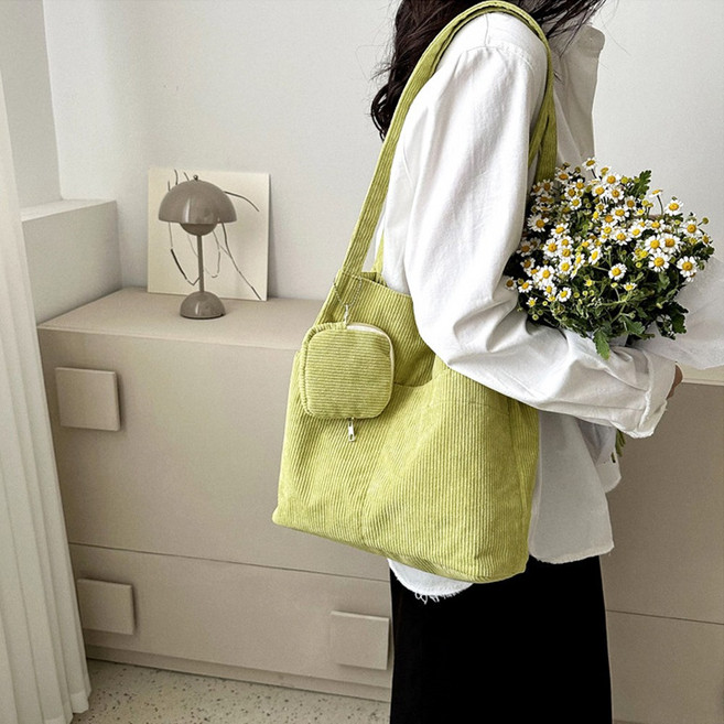 메이킹유 [가방+포켓키링set] 코듀로이 골덴 키링 포켓 세트 보부상백 핸드백 크로스백 에코백 WA168810코듀로이숄더백