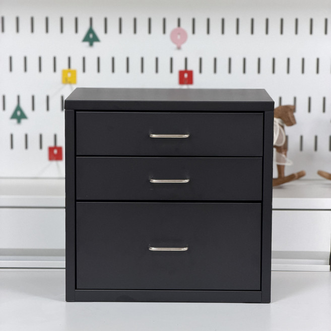 비유가구 COMPANY 서랍장, 4개, 블랙1