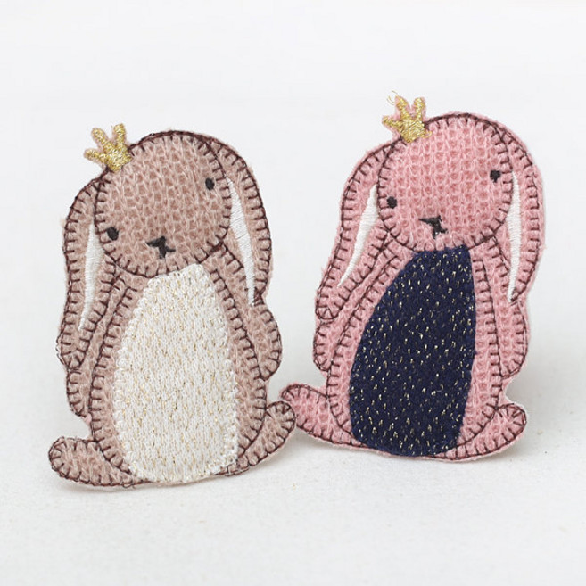 [펠트친구] 왕관토끼와펜/동물와펜/ 소품꾸미기, 핑크, 1개