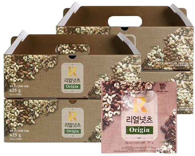 [그린너트]리얼넛츠 오리진 25g 25봉입 4세트 총 100봉입, 4개