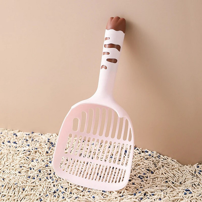 고양이 모래삽 플라스틱 받침대 자가 세척 화장실 삽 새끼 청소 도구, 1개, 기본