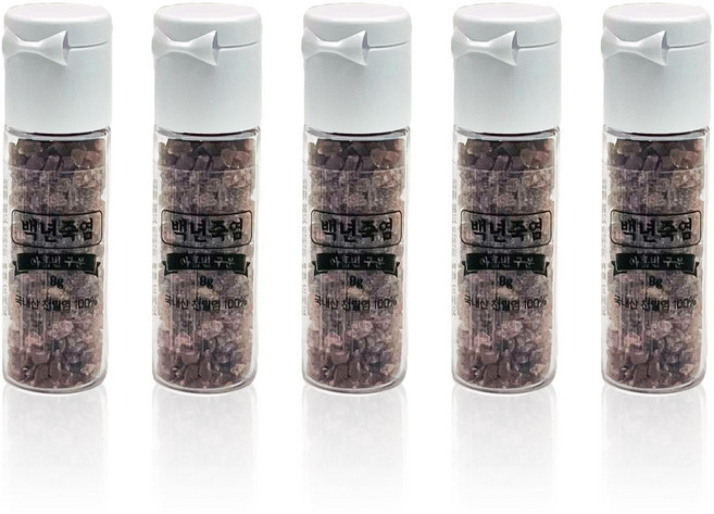 백년죽염 아홉번구운 9회 자죽염 미네랄 죽염 백년담다, 알갱이, 8g, 5개