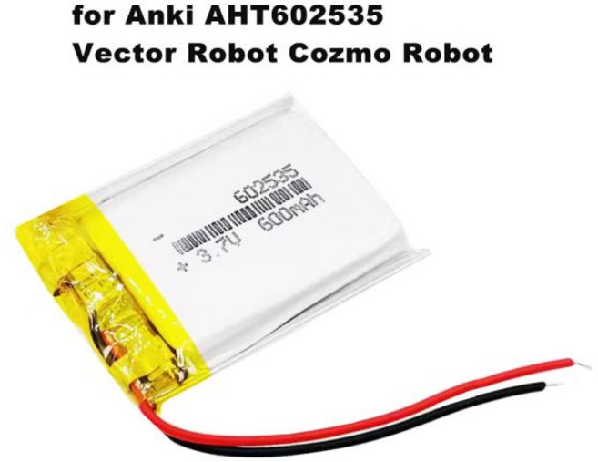 Anki AHT602535 벡터 로봇 Cozmo 로봇용 600mAh 3.7V 로봇 리튬 폴리머 배터리, 1개