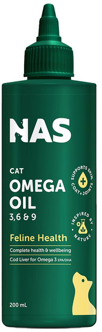 NAS 貓用 Omega 3 6 & 9 鱈魚肝油 200ml, 1個, 綜合營養補充品