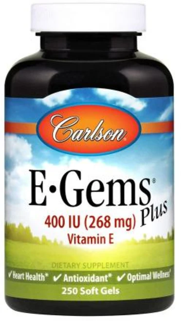 칼슨랩 E-Gems 플러스 400IU 비타민E 250캡슐 토코페롤, 없음, 없음, 250정, 1개 - 쿠팡