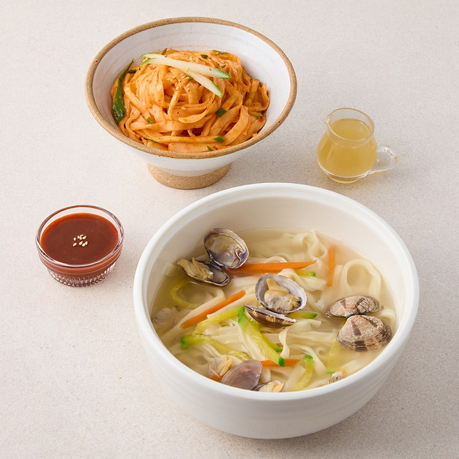 군산 맛집 엄마 손칼국수 밀키트 정통손맛 바지락6인분+비빔6인분 (총12인분), 1개, 2.4kg