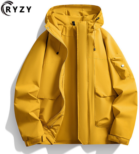 RYZY 寬鬆大碼衝鋒衣 防風防水連帽外套