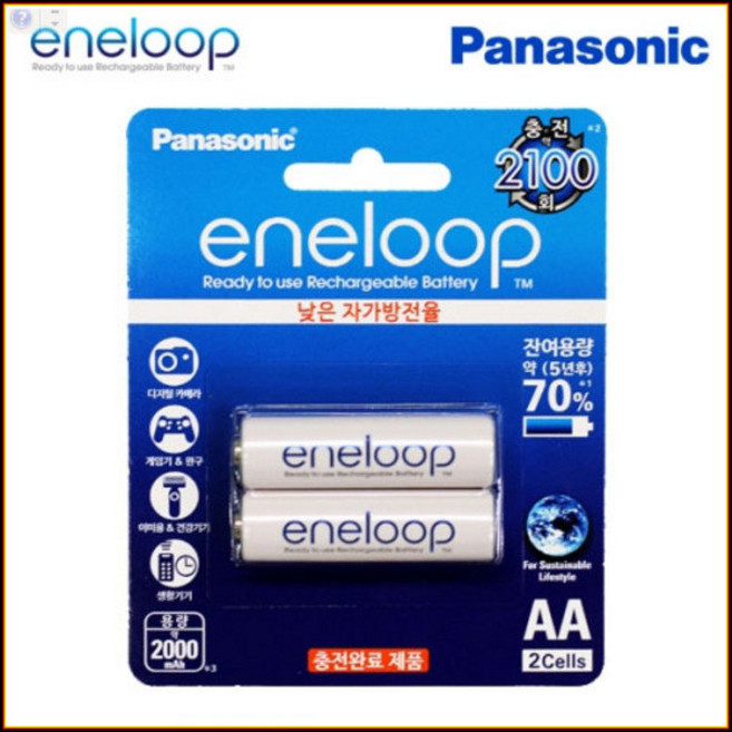파나소닉 에네루프 2000mAh 2알 AA eneloop배터리 충
