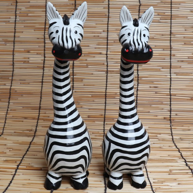 발리 얼룩말 장식소품 5호 (2p) 인테리어소품 나무인형