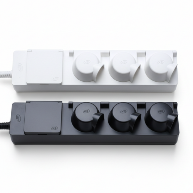 고디퍼 국산 4000W 방수 멀티탭 고용량 누전차단기 블랙 캠핑 식당 주방 야외용 콘센트 3구, Black(3구), 1개, 3m