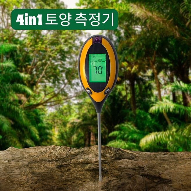 파인세미] 편리한 토질 농도 PH 습도 측정기 4가지 기능을 한번에 측정 가능한 기기_원예_화훼_농사작물 가꾸기, 1개