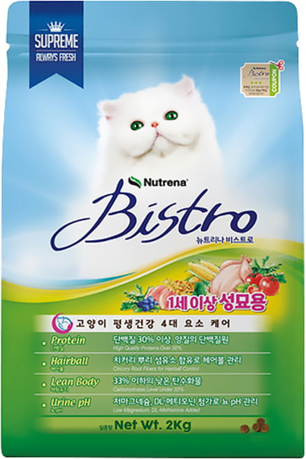 뉴트리나 고양이 비스트로 기능성 사료, 어덜트, 2kg, 1개