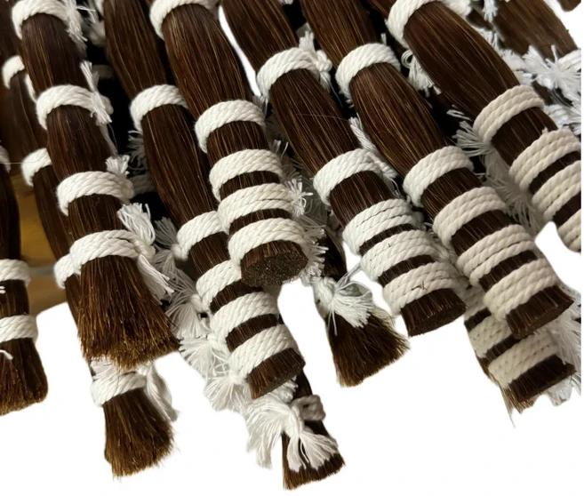 50g 천연 몽골어 말총 말꼬리 바이올린 첼로베이스 활 머리 흰색 검정색 갈색 말 꼬리 60-92cm, 01 In bulk Brown83-85cm